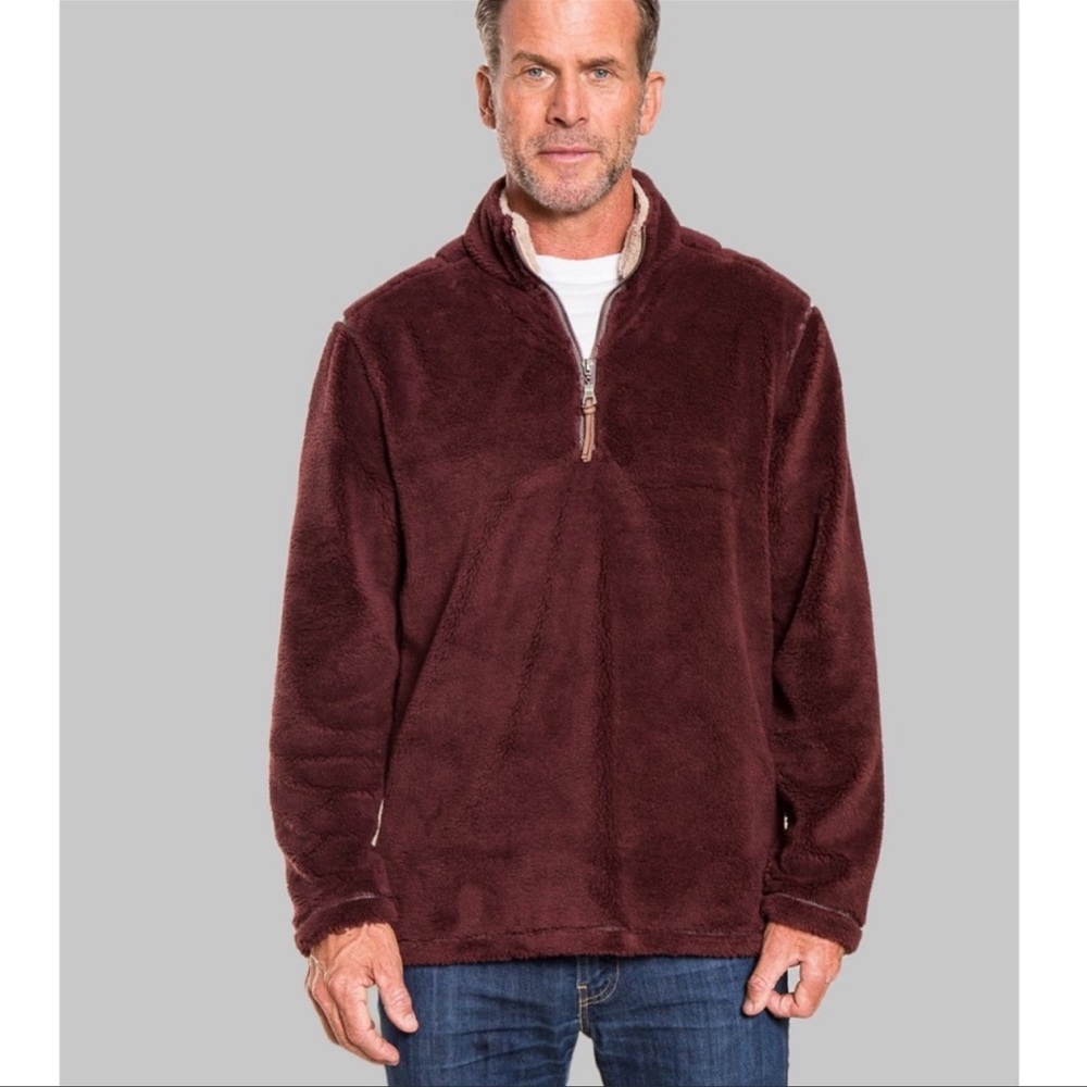True Grit Pebble Pile 1/4 Zip Pullover | Vintage Wine